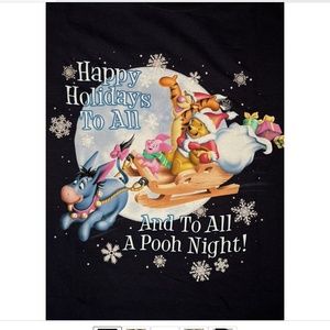 Vtg Disneyland Shirt Pooh, Tigger, Eeyore Happy Holidays to All.. NWT Size XXL
